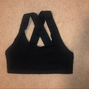 Black lululemon cross back sports bra